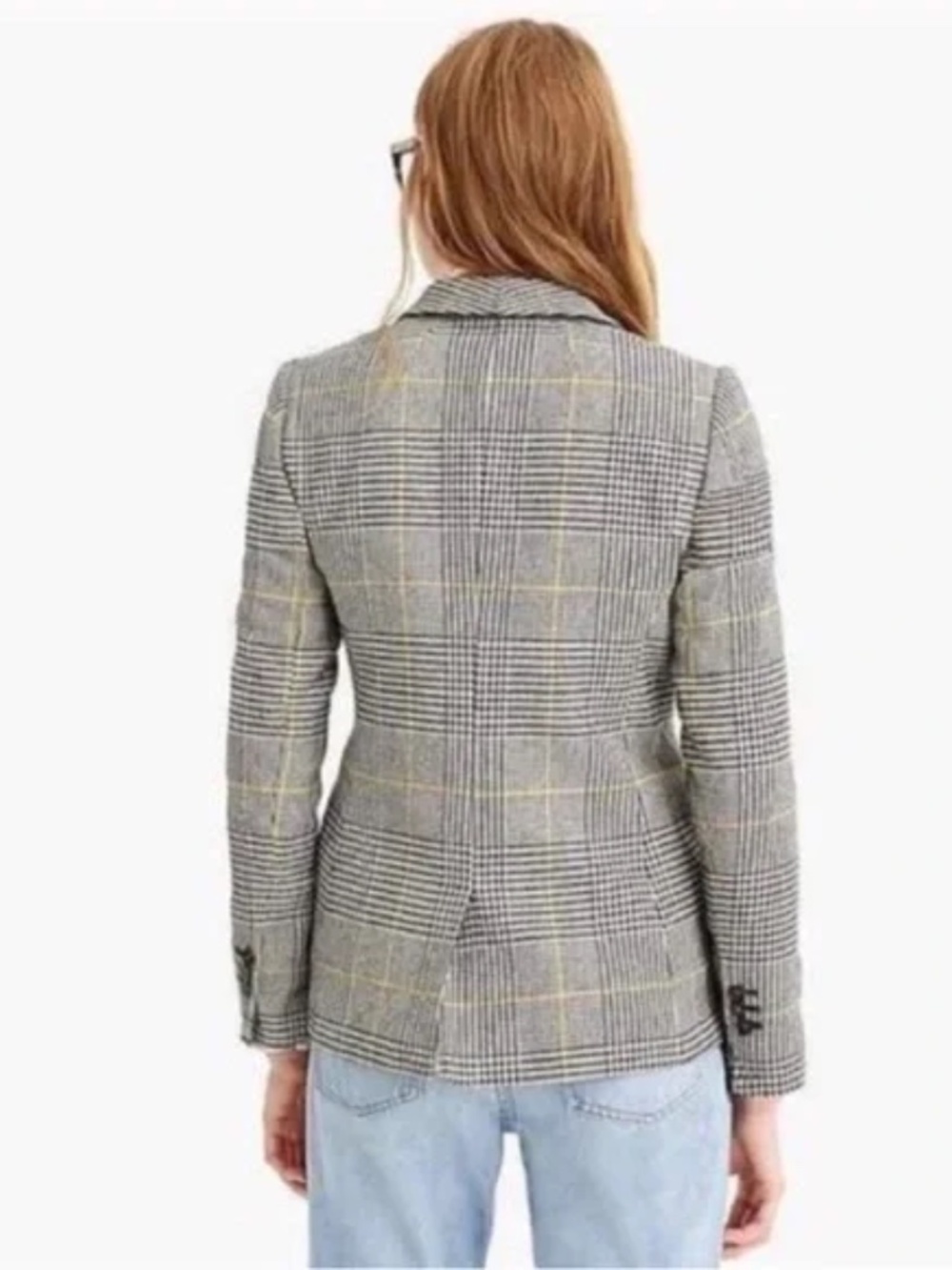 J. Crew Parke Blazer in Glen Plaid Wool Blend - Black, White, and Yellow - 10 - Picture 2 of 16
